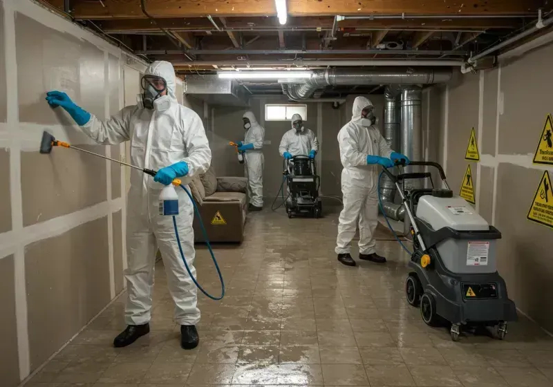 Basement Moisture Removal and Structural Drying process in Reinholds, PA